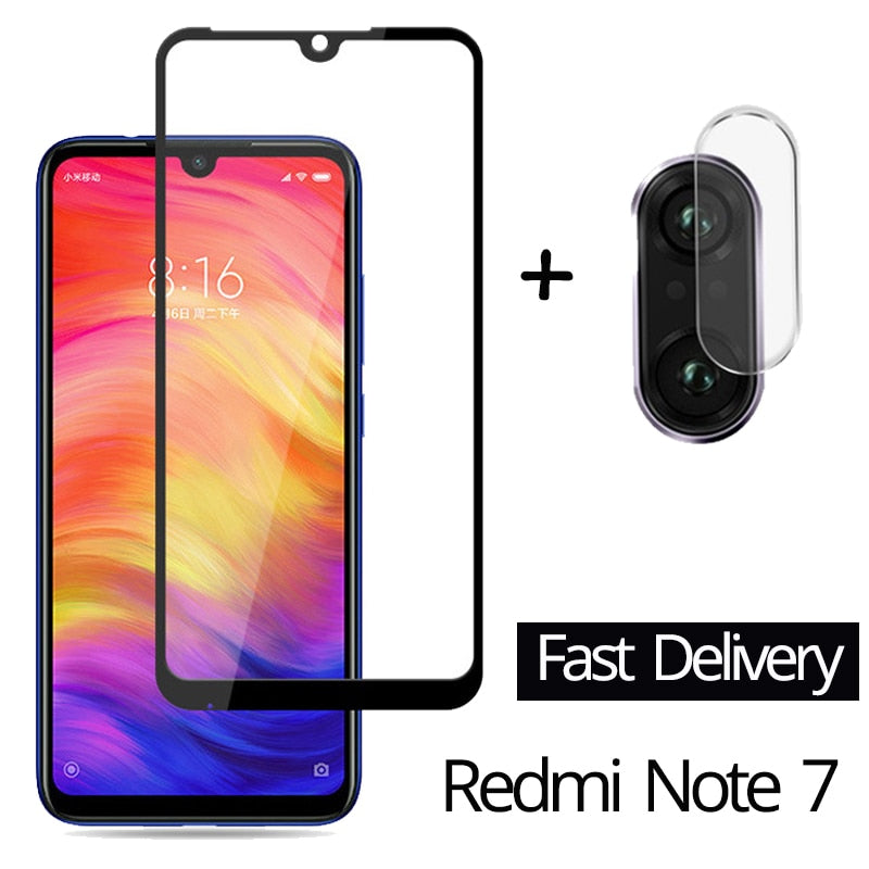 2-in-1 Camera Glass Redmi Note Tempered Glass Screen Protector